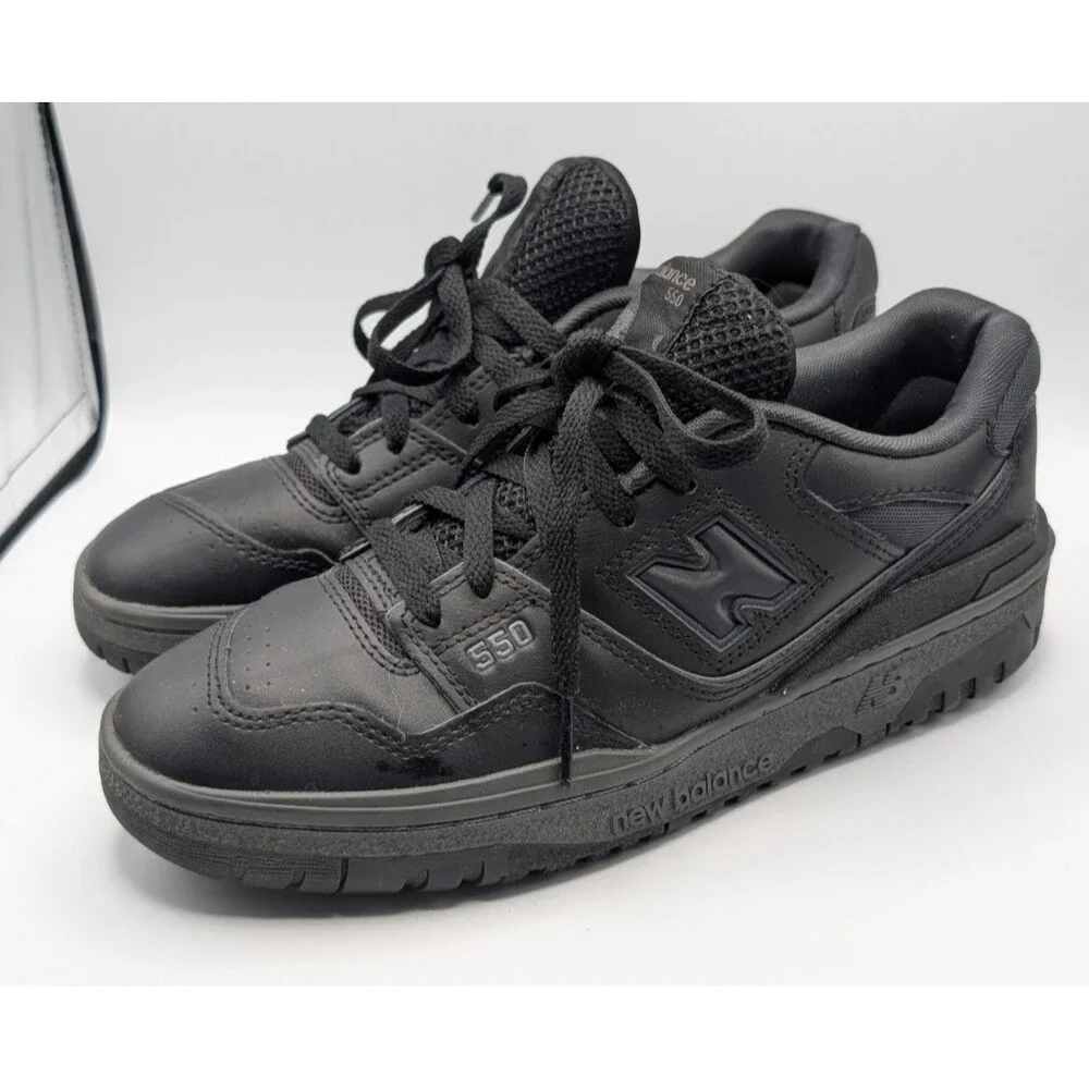 New Balance 550 Triple Black Lifestyle Shoes Youth 7 / Men 7 / Women 8.5